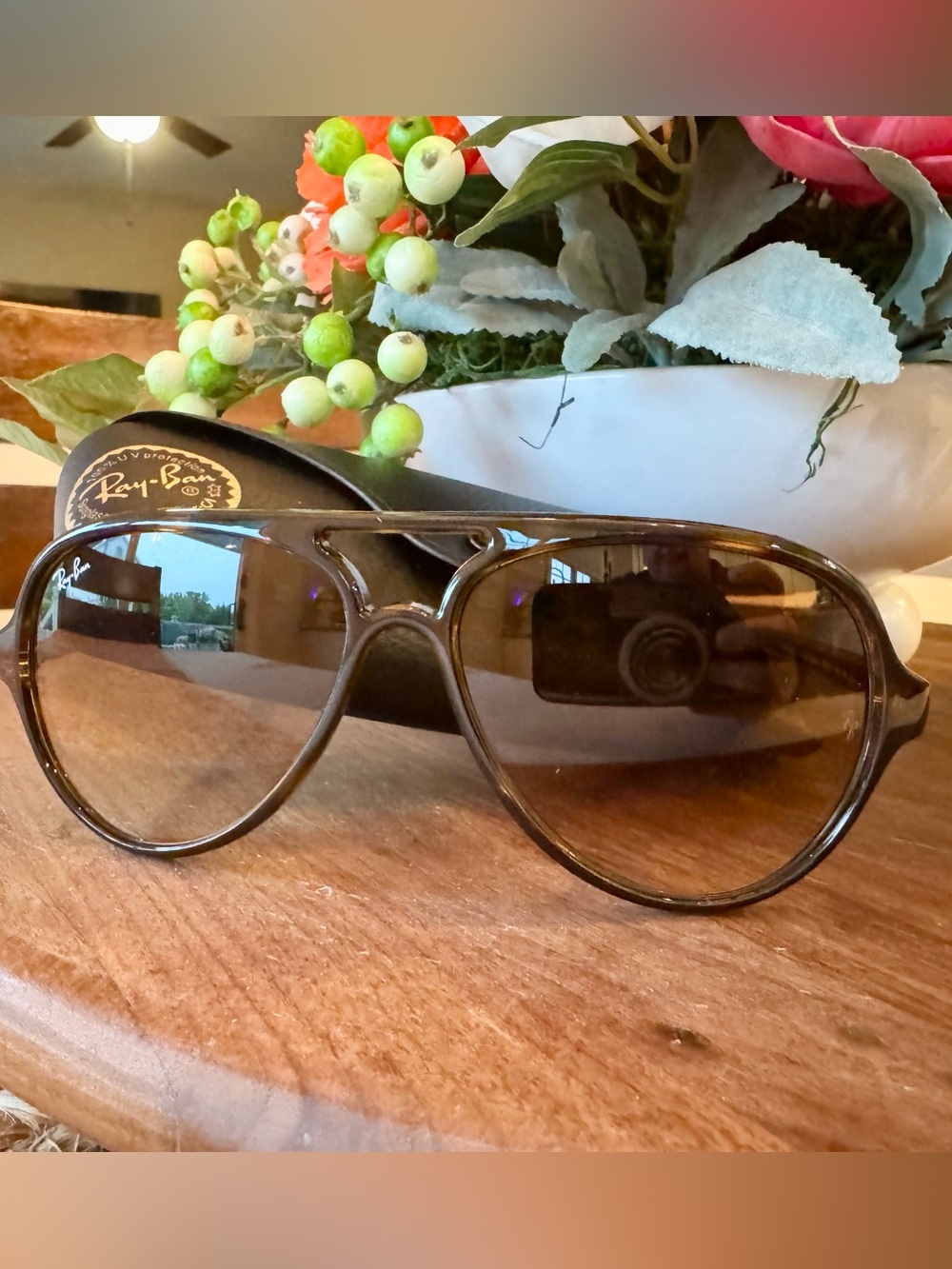 Ray-Ban Brown Gradient Aviator Sunglasses